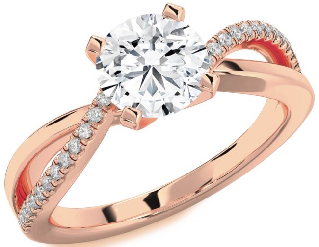 Diamond Rose Gold Round Solitaire Engagement Ring