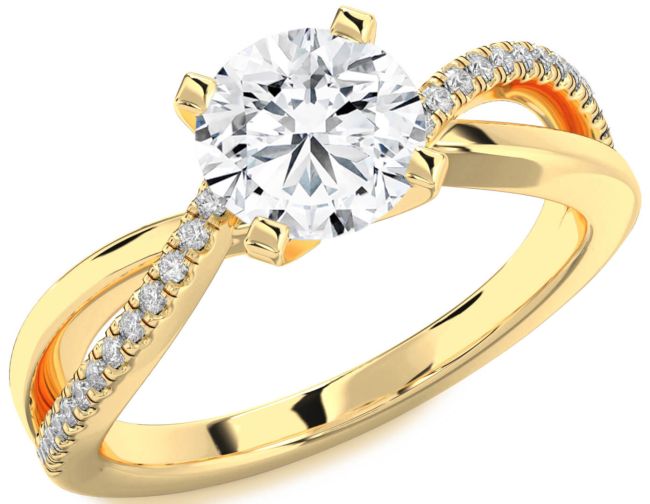 Diamond Gold Round Solitaire Engagement Ring