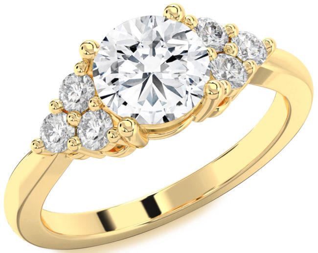 Diamond Gold Round Engagement Ring