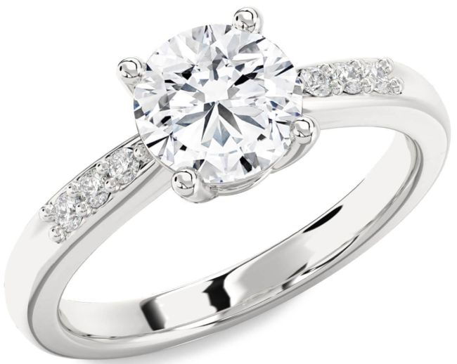 Diamond White Gold Round Solitaire Engagement Ring