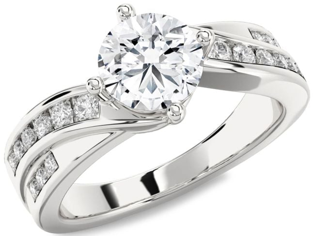 Diamond White Gold Round Solitaire Engagement Ring