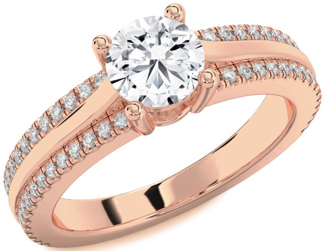 Diamond Rose Gold Round Solitaire Engagement Ring