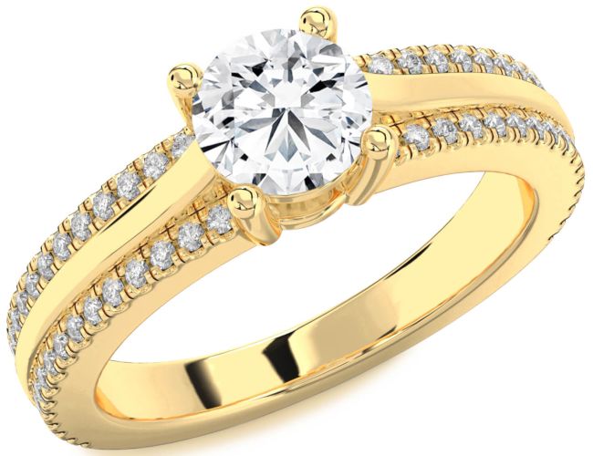 Diamond Gold Round Solitaire Engagement Ring