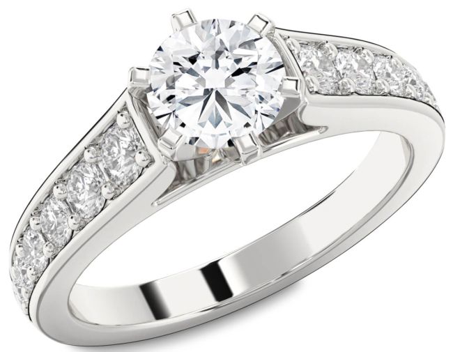 Diamond White Gold Round Solitaire Engagement Ring