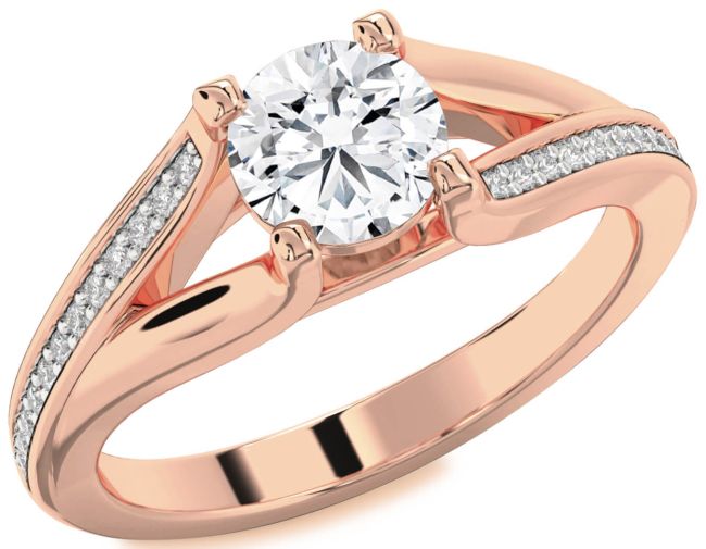 Diamond Rose Gold Round Solitaire Engagement Ring