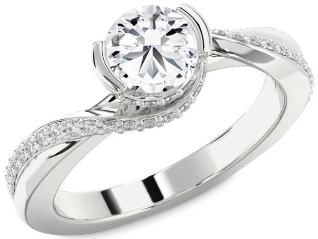 Diamond Platinum Round Solitaire Engagement Ring