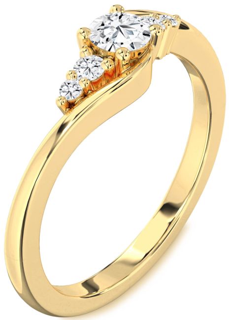 Lab Diamond Gold Round Promise Ring
