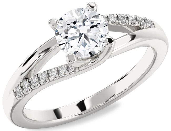 Diamond White Gold Round Solitaire Engagement Ring