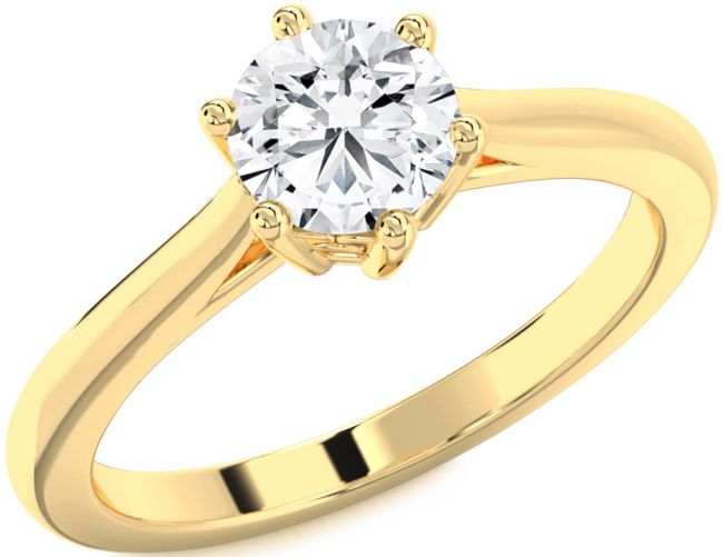 Diamond Gold Round Solitaire Engagement Ring