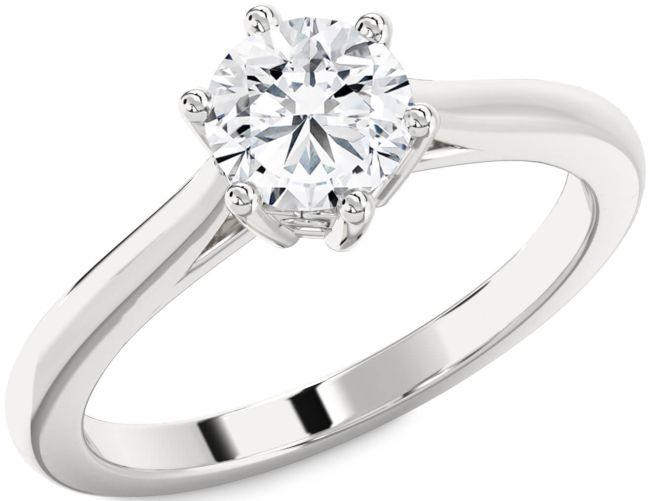 Diamond Platinum Round Solitaire Engagement Ring