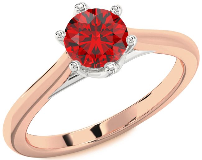 Ruby Platinum & Rose Gold Round Solitaire Engagement Ring