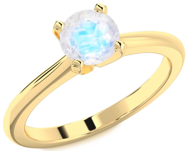 Moonstone Gold Round Solitaire Engagement Ring