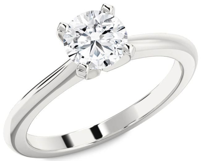 Diamond Platinum Round Solitaire Engagement Ring