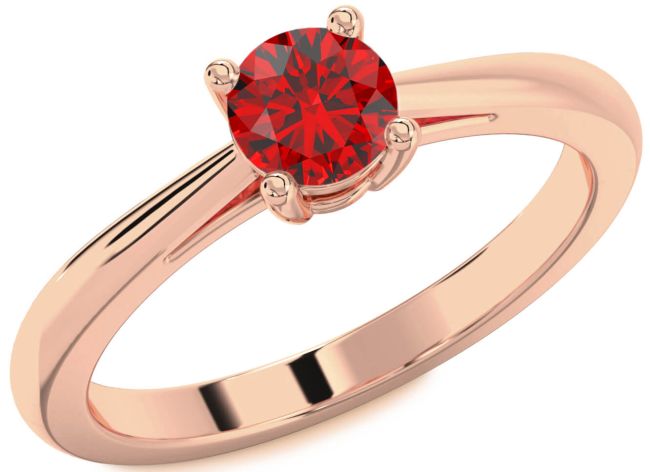 Ruby Rose Gold Round Solitaire Engagement Ring