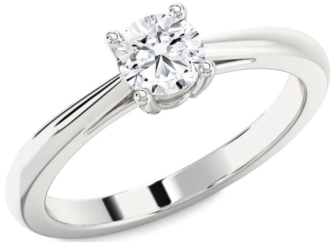 Diamond Platinum Round Solitaire Engagement Ring