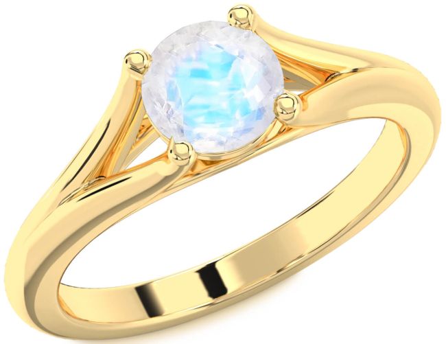 Moonstone Gold Round Solitaire Engagement Ring