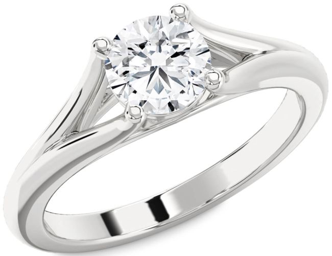Diamond White Gold Round Solitaire Engagement Ring