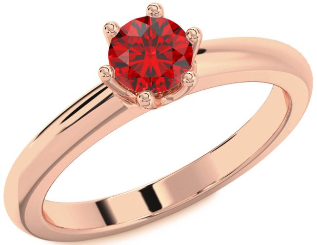 Ruby Rose Gold Round Solitaire Engagement Ring