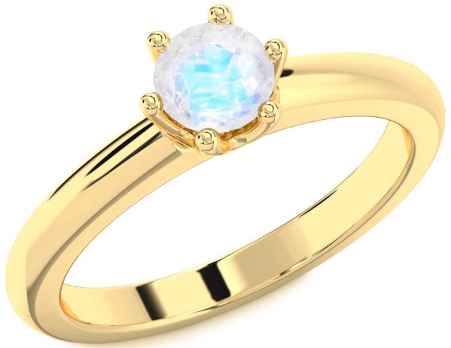 Moonstone Gold Round Solitaire Engagement Ring