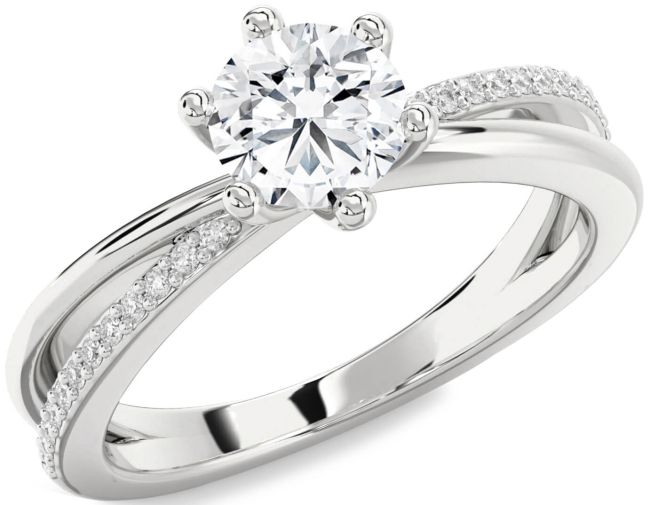 Diamond White Gold Round Solitaire Engagement Ring