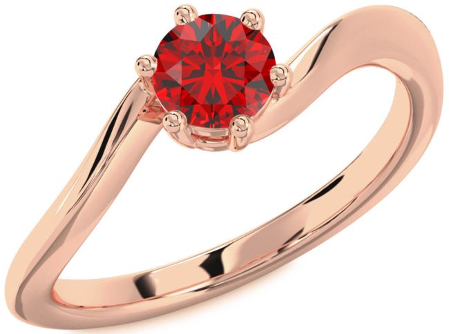 Ruby Rose Gold Round Solitaire Engagement Ring