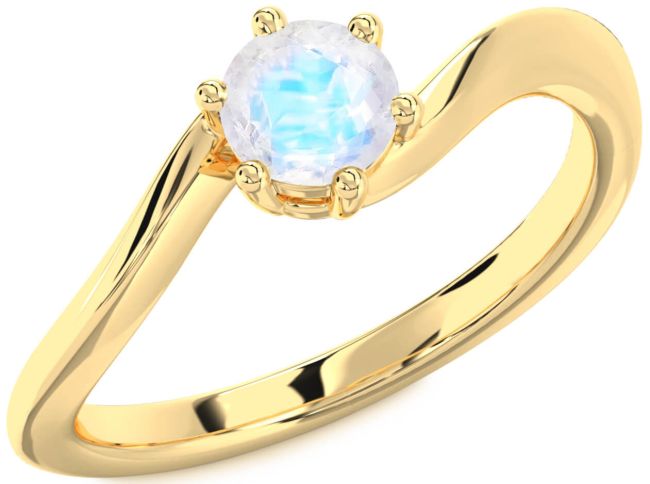 Moonstone Gold Round Solitaire Engagement Ring