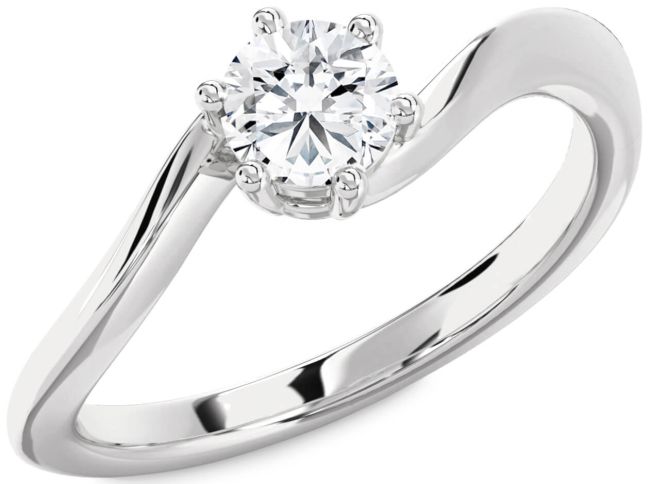 Diamond White Gold Round Solitaire Engagement Ring