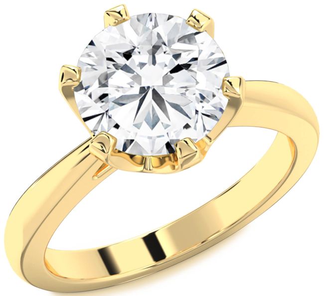 Diamond Gold Round Solitaire Engagement Ring
