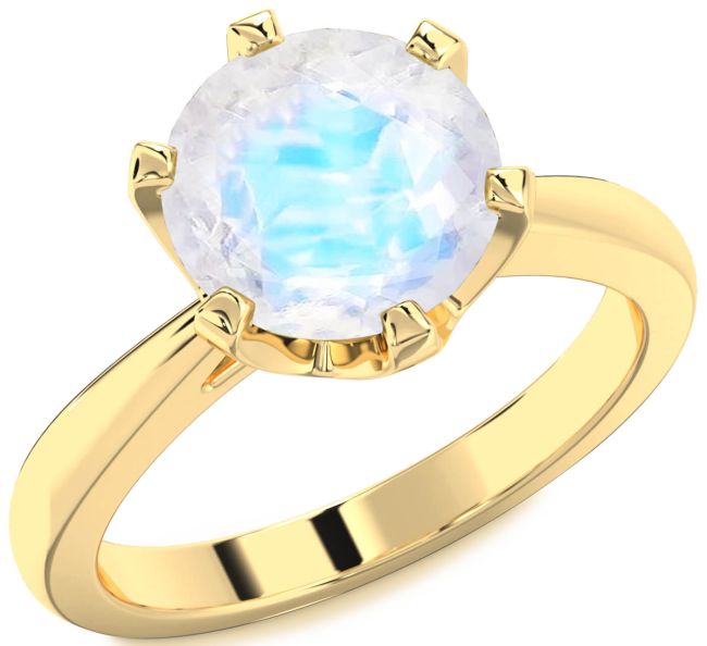 Moonstone Gold Round Solitaire Engagement Ring