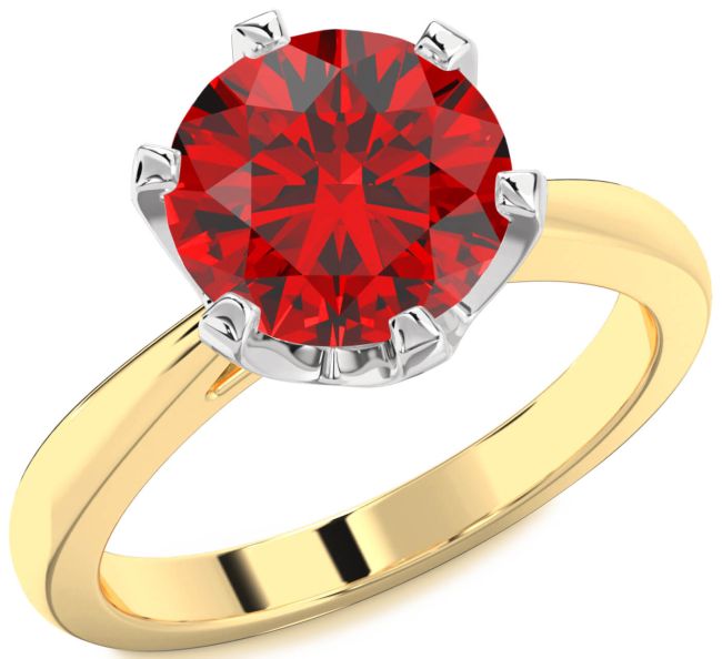 Ruby Platinum & Yellow Gold Round Solitaire Engagement Ring