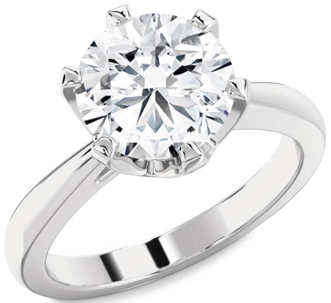 Diamond Platinum Round Solitaire Engagement Ring