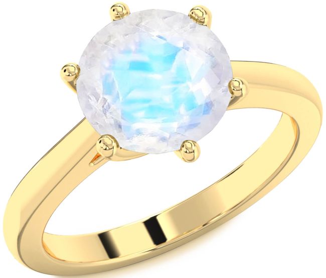 Moonstone Gold Round Solitaire Engagement Ring