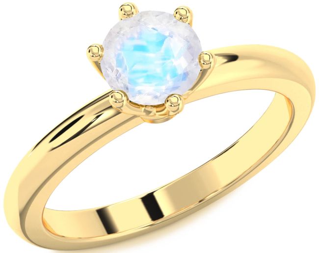 Moonstone Gold Round Solitaire Engagement Ring