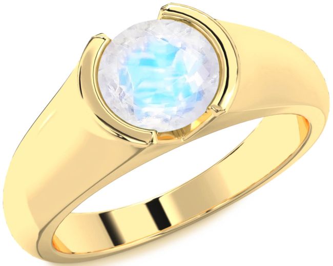 Moonstone Gold Round Solitaire Engagement Ring