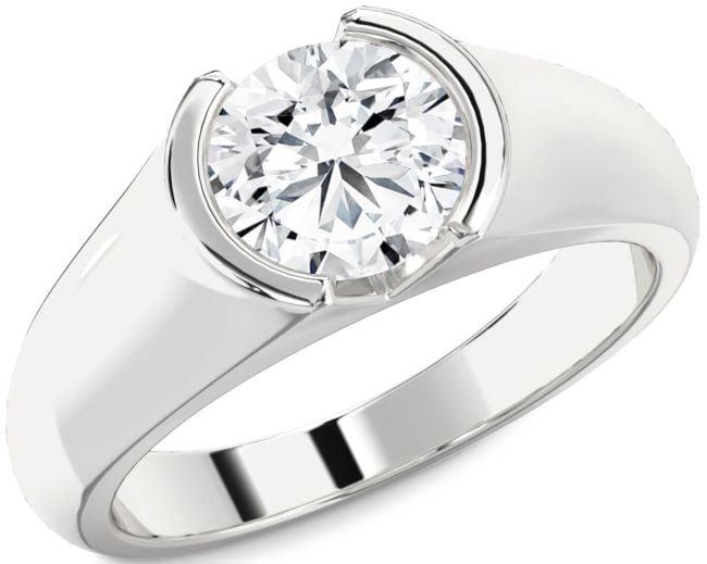 Diamond White Gold Round Solitaire Engagement Ring