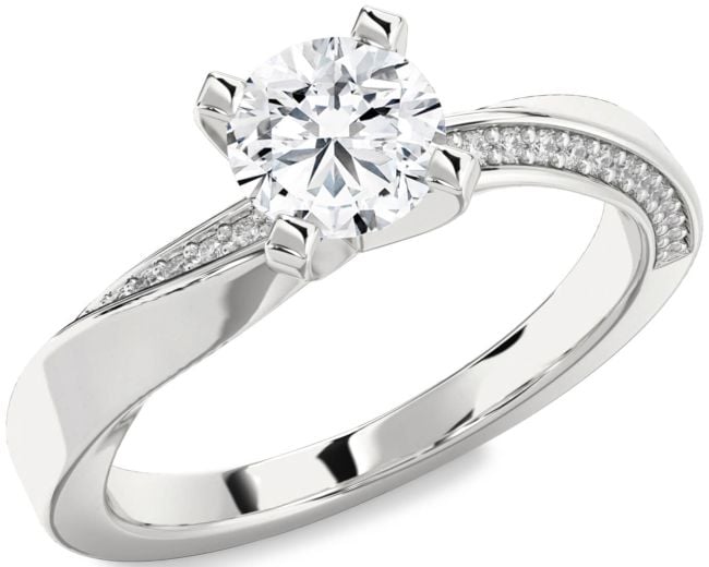 Diamond Platinum Round Solitaire Engagement Ring