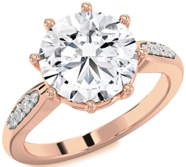 Diamond Rose Gold Round Solitaire Engagement Ring