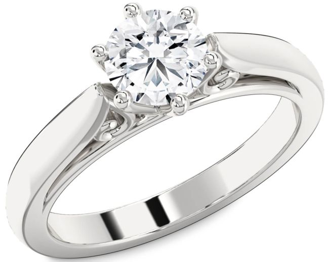 Diamond White Gold Round Solitaire Engagement Ring
