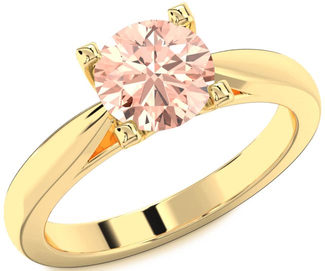 Morganite Gold Round Solitaire Engagement Ring