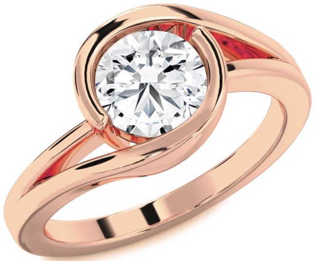 Diamond Rose Gold Round Solitaire Engagement Ring
