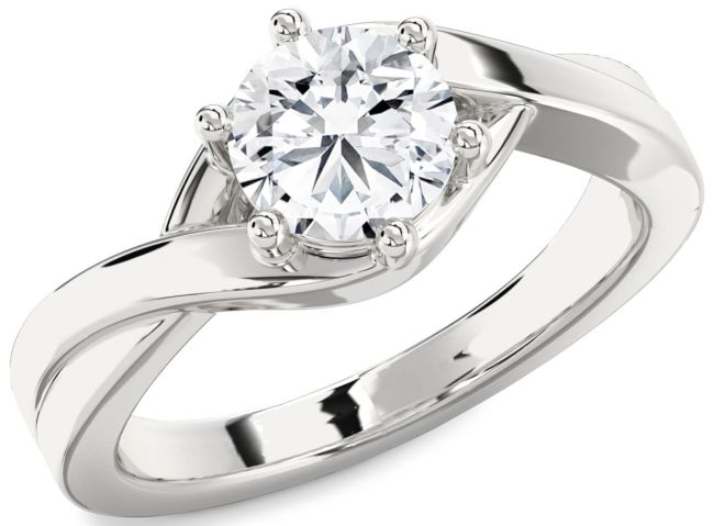 Diamond White Gold Round Solitaire Engagement Ring