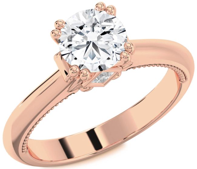 Diamond Rose Gold Round Solitaire Engagement Ring