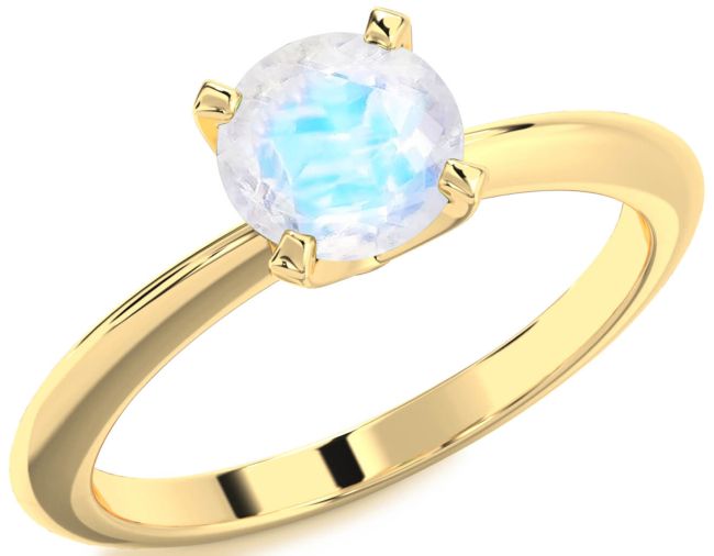 Moonstone Gold Round Solitaire Engagement Ring
