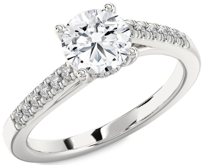 Diamond White Gold Round Solitaire Engagement Ring