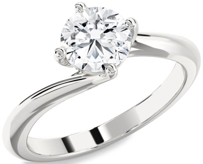 Diamond White Gold Round Solitaire Engagement Ring