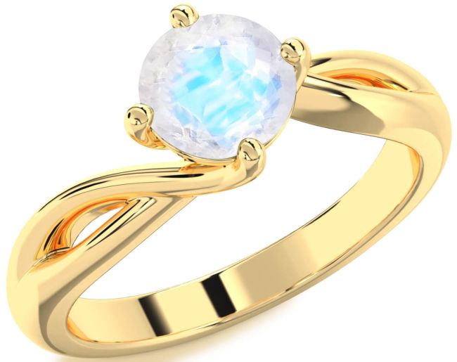 Moonstone Gold Round Solitaire Engagement Ring