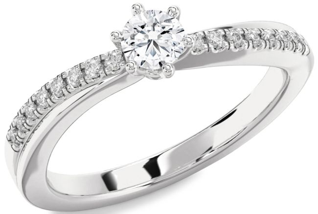 Diamond Platinum Round Promise Ring