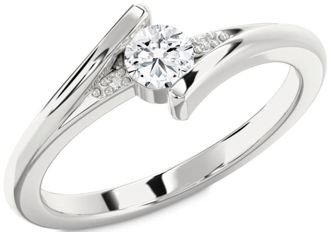 Diamond White Gold Round Promise Ring
