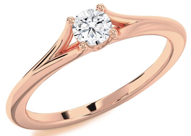 Diamond Rose Gold Round Promise Ring
