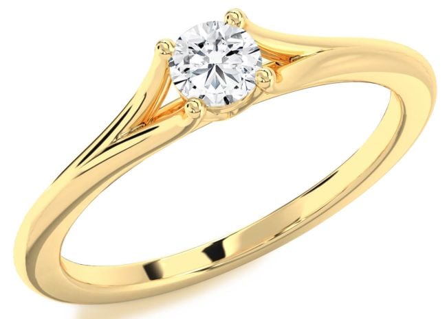 Diamond Gold Silver Round Promise Ring